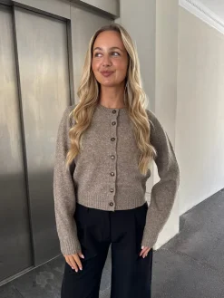 Astrid Frank Cardigan|Strik|Sage cardigan